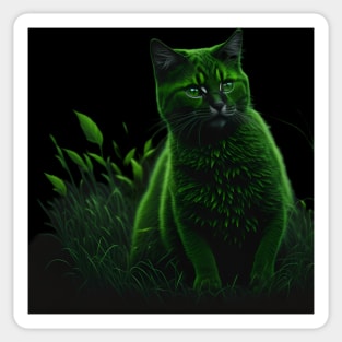 Cat in Green Sticker